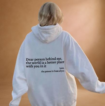 Lena | Bluza z kapturem oversize z napisem motywacyjnym