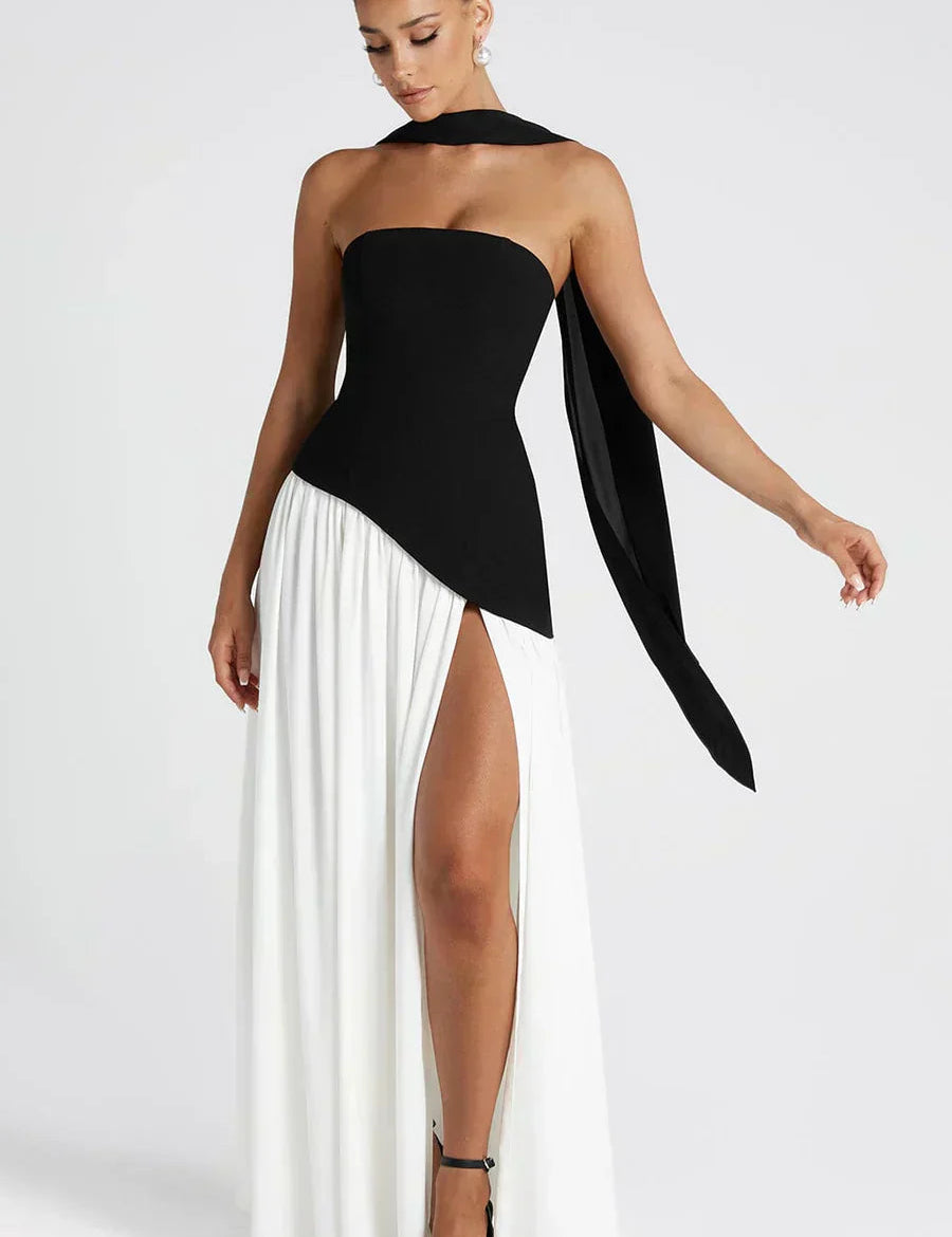 Asymetryczna Sukienka Maxi Na Wesele, Elegancka Sukienka Wieczorowa Maxi, Długa Sukienka Maxi Dla Kobiet 4