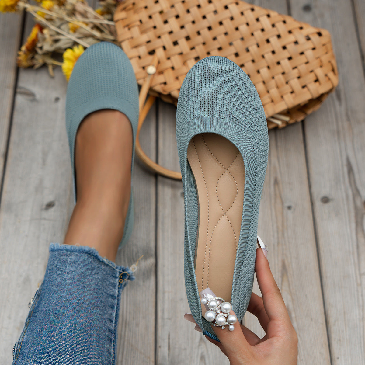 Baleriny Damskie Ergonomiczne, Eleganckie Czarne Balerinki z Elastyczną Podeszwą, Wygodne i Stylowe Buty Na Co Dzień 9