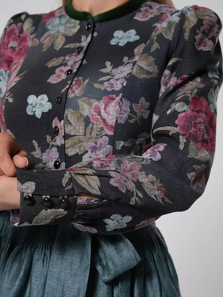 Czarna sukienka dirndl vintage z kwiatowym wzorem – Oktoberfest | Z fartuchem dla klasycznego, tradycyjnego stylu 3