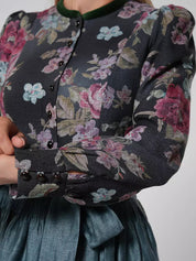 Czarna sukienka dirndl vintage z kwiatowym wzorem – Oktoberfest | Z fartuchem dla klasycznego, tradycyjnego stylu 3