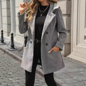 Damen Jacke mit Knöpfen Reverskragen und Taschen 1