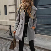 Damen Jacke mit Knöpfen Reverskragen und Taschen 3