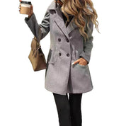 Damen Jacke mit Knöpfen Reverskragen und Taschen 5