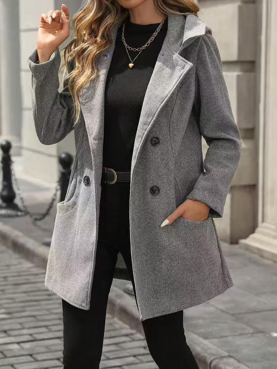 Damen Jacke mit Knöpfen Reverskragen und Taschen 6