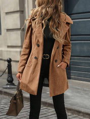 Damen Jacke mit Knöpfen Reverskragen und Taschen 8