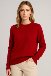 Damen Kaschmir Pullover mit Rundhalsausschnitt weich 1