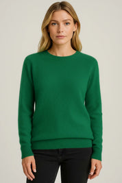 Damen Kaschmir Pullover mit Rundhalsausschnitt weich 2