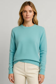 Damen Kaschmir Pullover mit Rundhalsausschnitt weich 3