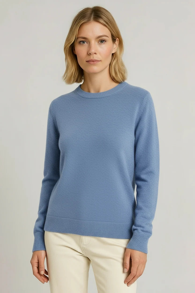 Damen Kaschmir Pullover mit Rundhalsausschnitt weich 5