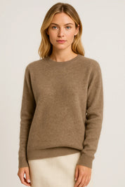 Damen Kaschmir Pullover mit Rundhalsausschnitt weich 6