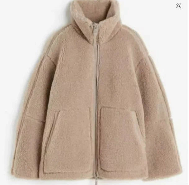 Damen Lammwolljacke mit Stehkragen 3