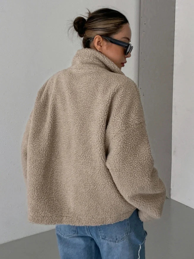 Damen Lammwolljacke mit Stehkragen 5