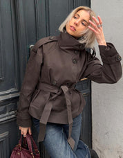 Damen Trenchcoat klassisch mit Gürtel 0