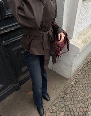 Damen Trenchcoat klassisch mit Gürtel 1