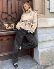 Damen Trenchcoat klassisch mit Gürtel 3