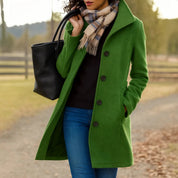 Damen klassischer Wintermantel mit Knopfleiste 2