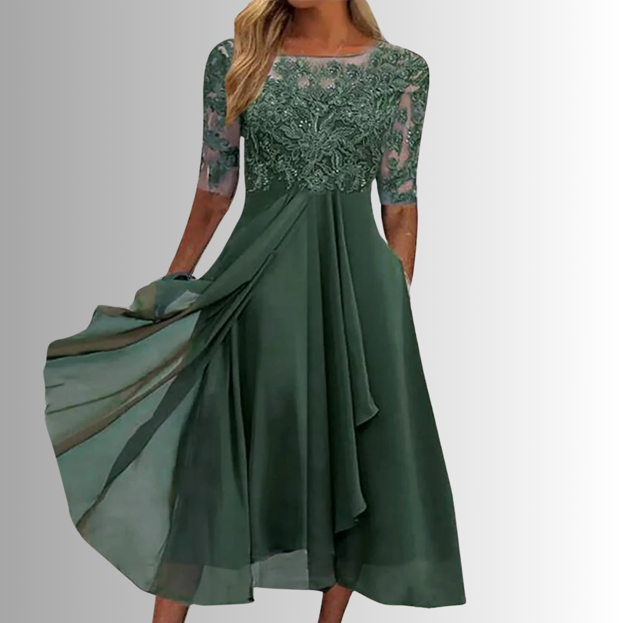 Elegancka koronkowa sukienka na specjalne okazje dla kobiet 3