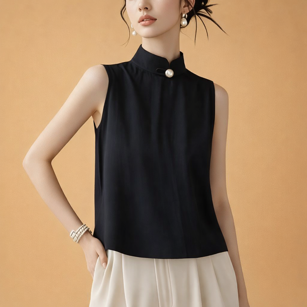 Livia | Elegancka bluzka z drapowaniem przy dekolcie