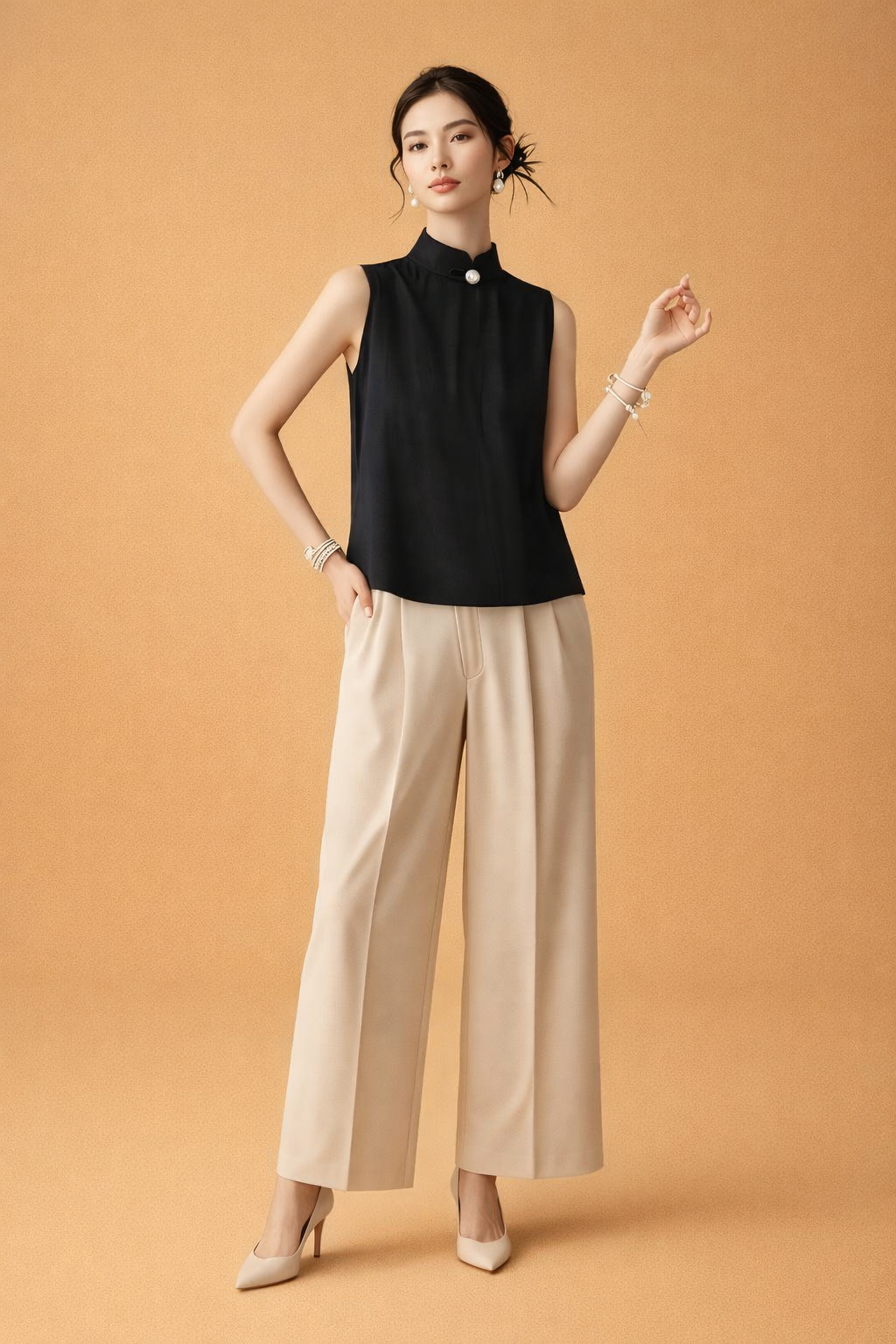 Livia | Elegancka bluzka z drapowaniem przy dekolcie