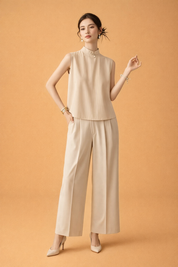 Livia | Elegancka bluzka z drapowaniem przy dekolcie