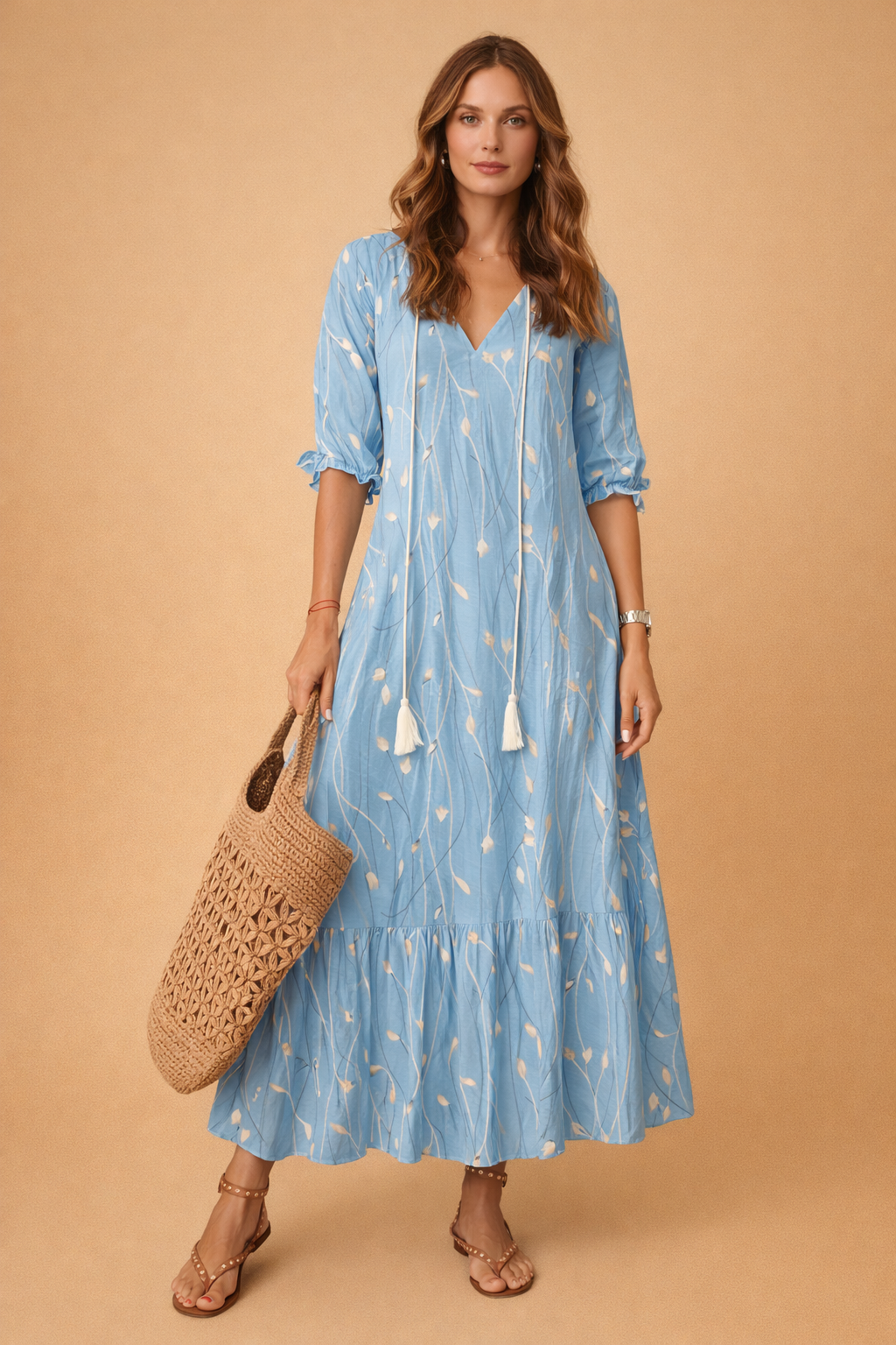 ANA | Sukienka Maxi w Kwiatowy Wzór