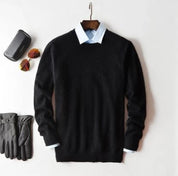 Herren Kaschmir Pullover mit Rundhals und V Ausschnitt 0