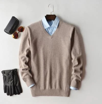 Herren Kaschmir Pullover mit Rundhals und V Ausschnitt 10