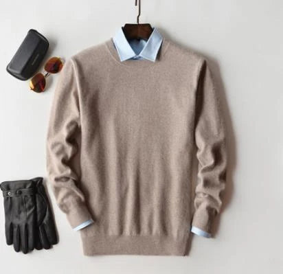 Herren Kaschmir Pullover mit Rundhals und V Ausschnitt 7