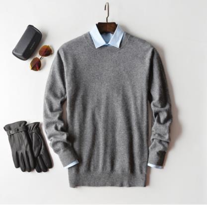 Herren Kaschmir Pullover mit Rundhals und V Ausschnitt 8