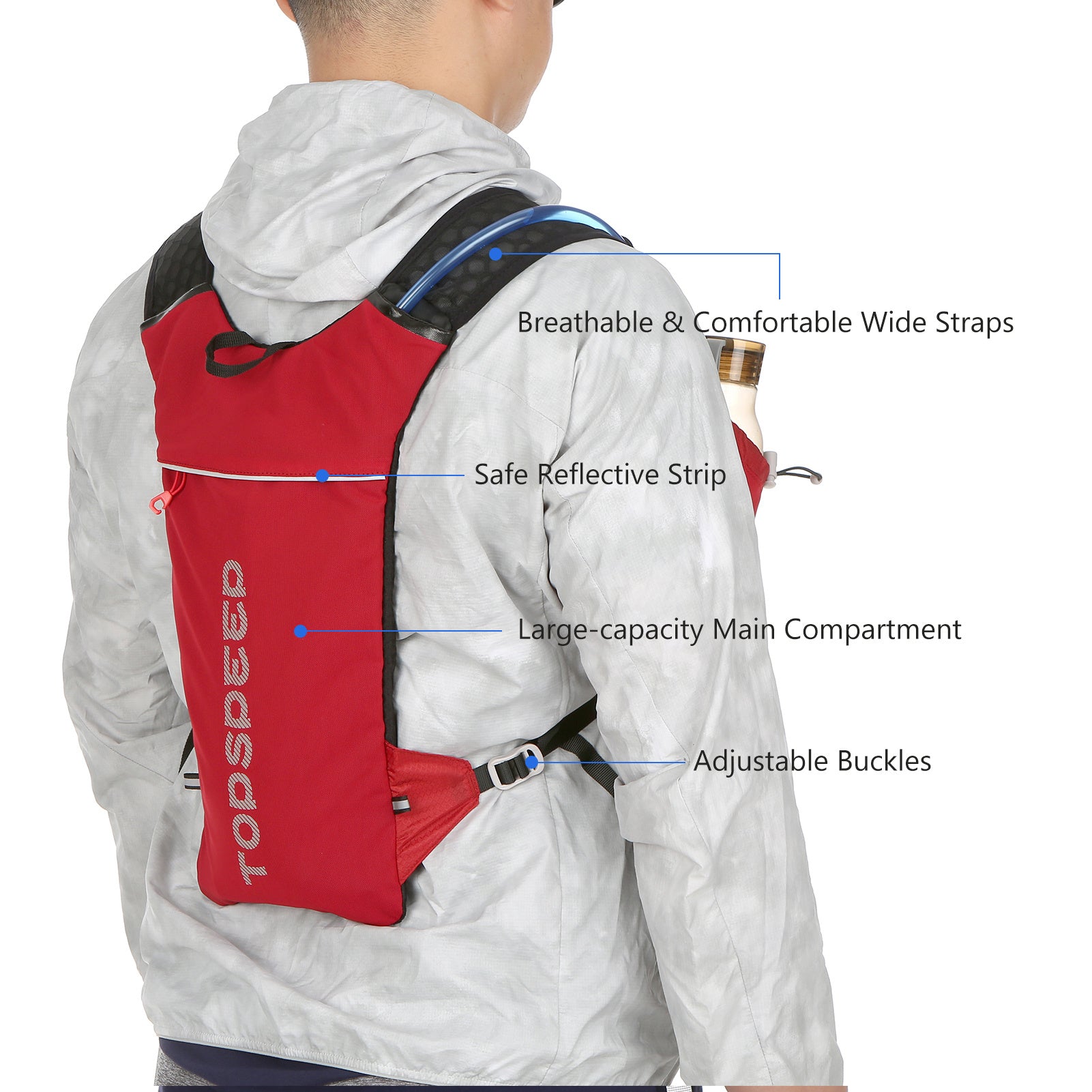 Lekki plecak nawadniający HydroPack – 2-litrowy zbiornik na wodę do biegania, jazdy na rowerze i pieszych wędrówek 3