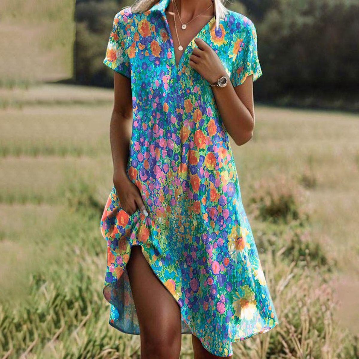 Letnia sukienka maxi dla kobiet - boho styl, elegancka i wygodna 0