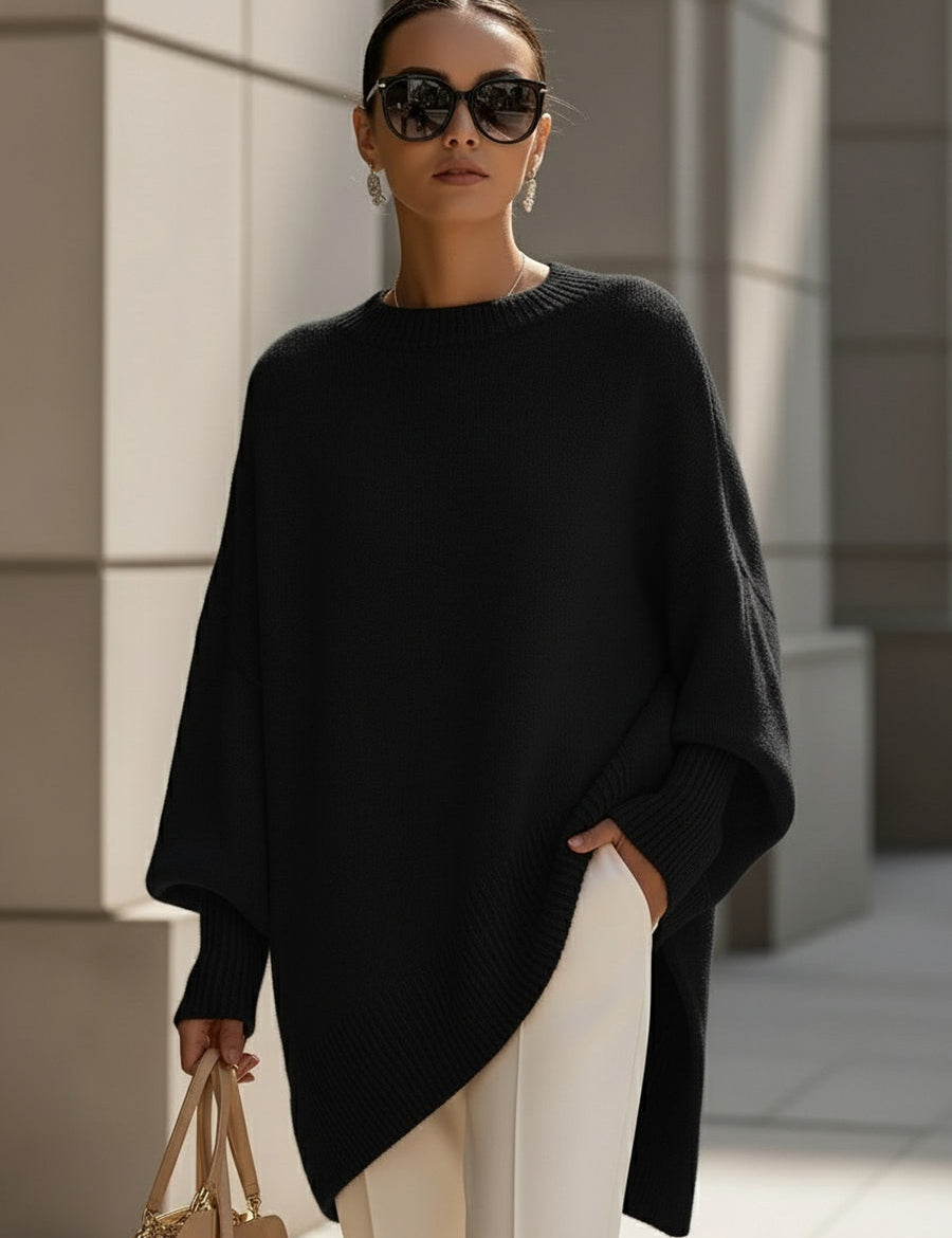Oversize'owy sweter damski z okrągłym dekoltem - elegancki i wygodny 10