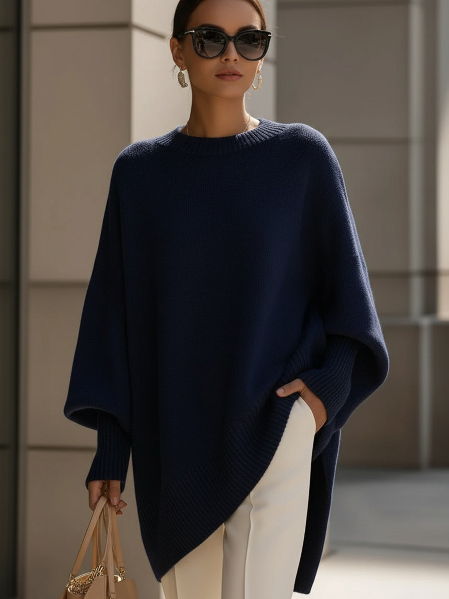 Oversize'owy sweter damski z okrągłym dekoltem - elegancki i wygodny 6