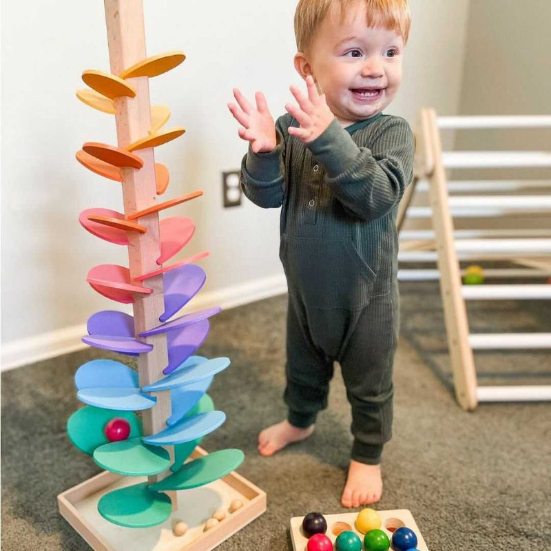 Regenbogen-Murmelturm | Montessori-Lernspielzeug | mit Farb- & Klangeffekt | Tumblewood 2