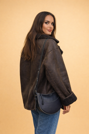 Marika | Krótka kurtka fleece z kołnierzem