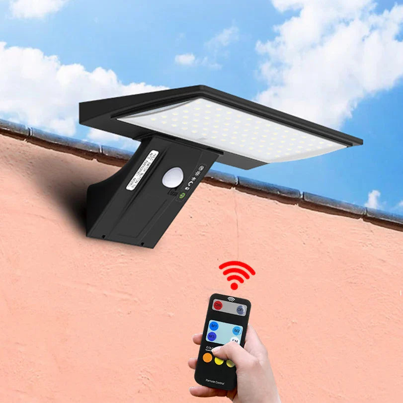 Solar LED Wandleuchte | Fernbedienung für Lichtmodi | Wetterfest | SolarGuard 0