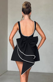 Sukienka Damska Mini Na Wesele, Elegancka Czarna Sukienka Wieczorowa, Stylowy Krój Bez Rękawów 5