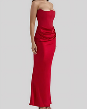 Sukienka Maxi na Wesele, Drapowana Sukienka Wieczorowa Maxi, Elegancka Sukienka Długa na Specjalne Okazje 5