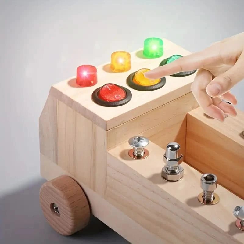 Tablica Montessori Busy Board – interaktywna zabawka edukacyjna dla dzieci, wspomagająca rozwój małej motoryki i zdolności poznawczych 3