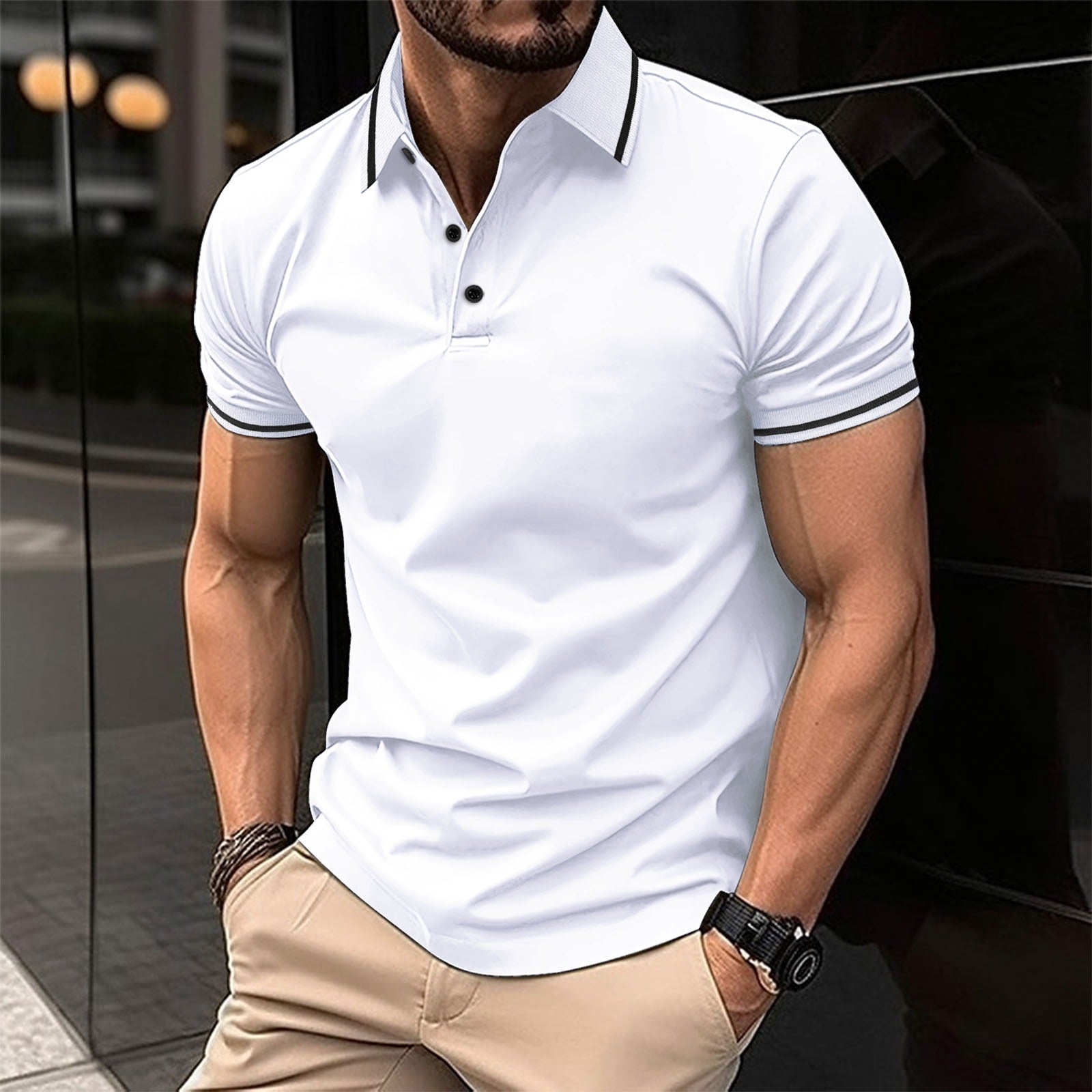 Sebastian | Elegancka Koszulka Polo z Krótkim Rękawem