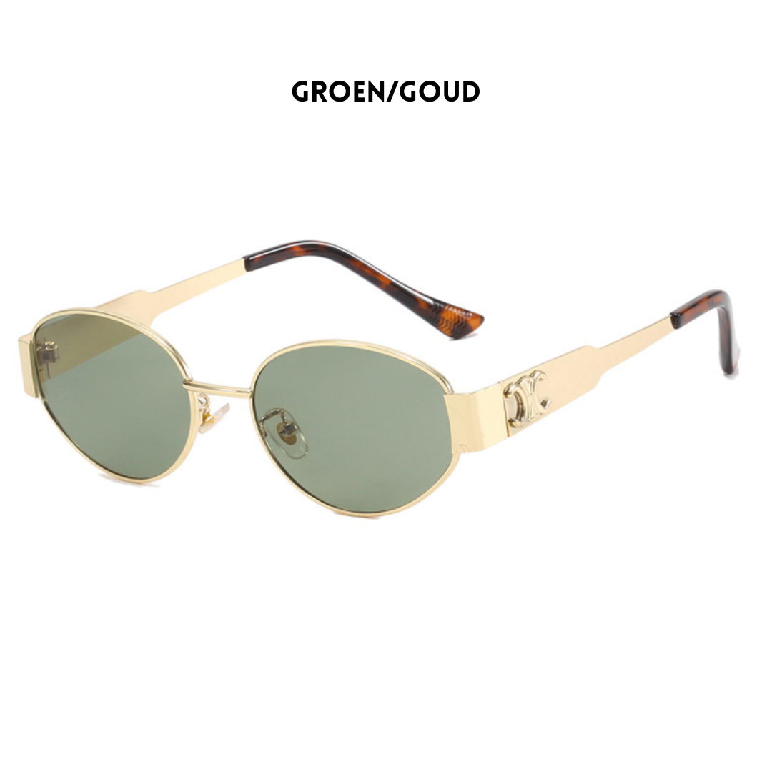 Złote okulary przeciwsłoneczne dla kobiet - modny retro styl 2