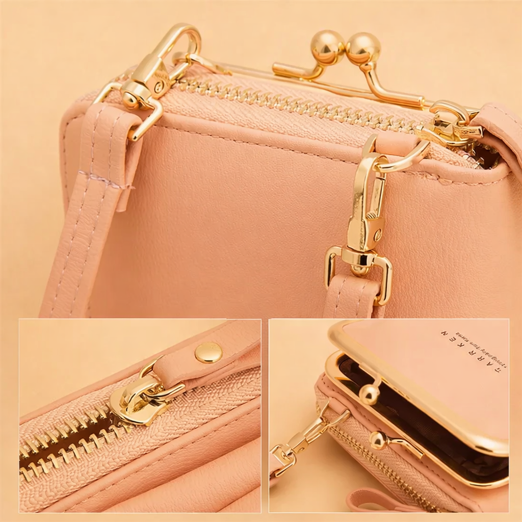 Stylowa damska torba na telefon typu crossbody z wytrzymałej skóry PU