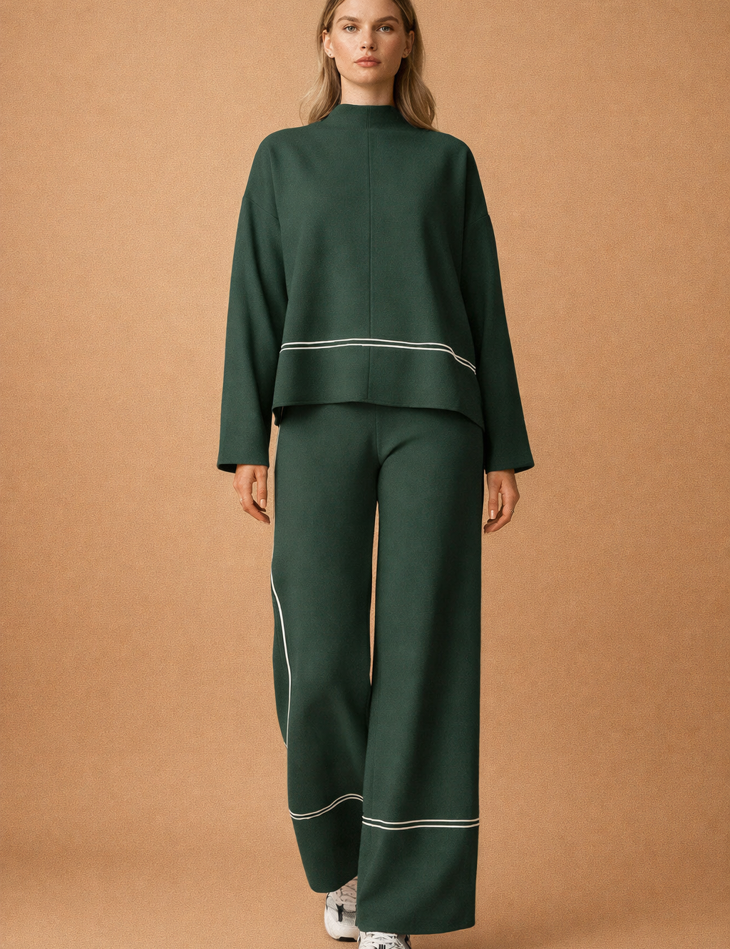Paulina | Damski Casualowy Komplet Sweter i Spodnie