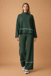 Paulina | Damski Casualowy Komplet Sweter i Spodnie