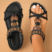 Cora | Damskie eleganckie sandały płaskie w stylu boho