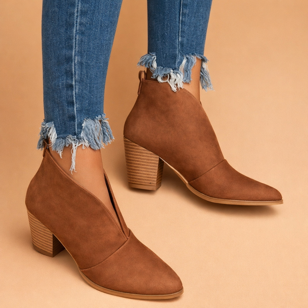 Katarzyna | Damskie Botki na Słupku