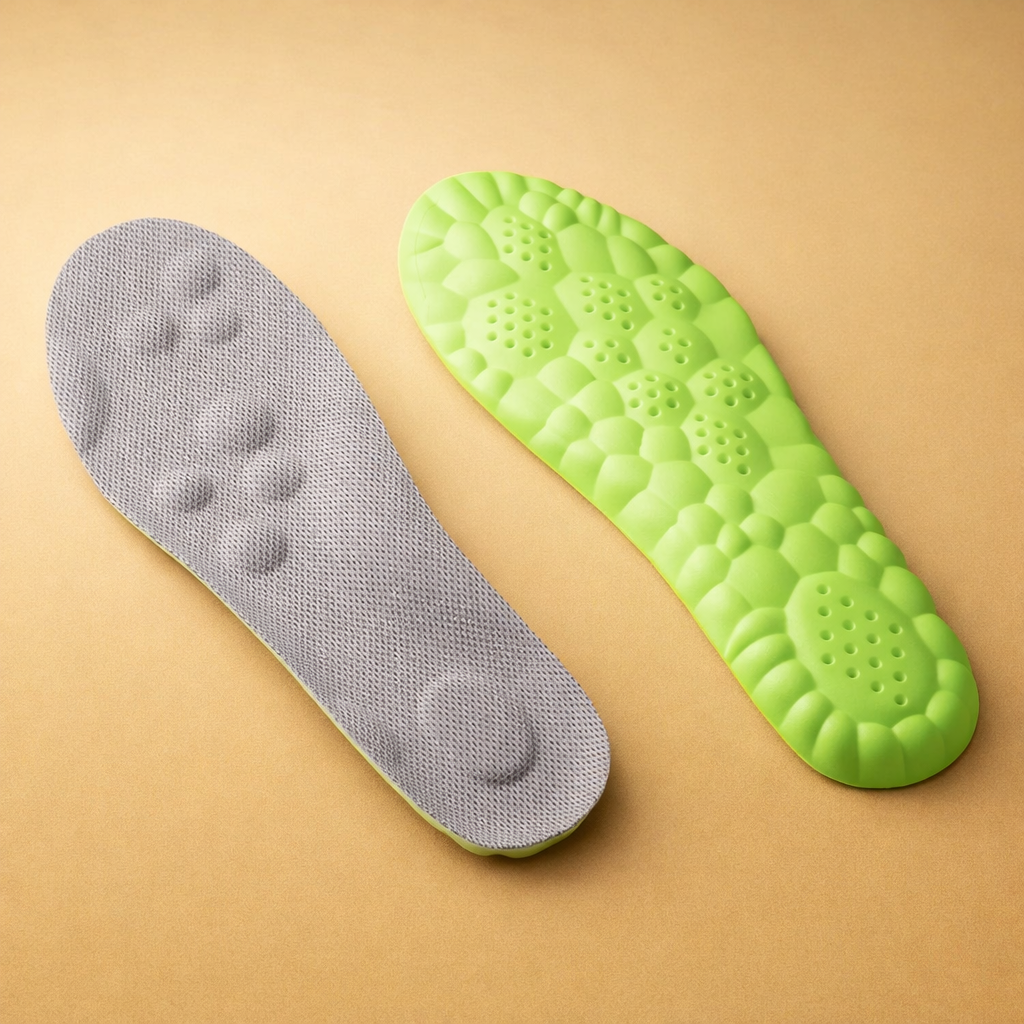 Ergonomic comfort insoles with contoured support zones and breathable structure for everyday footwear