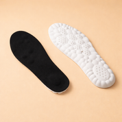 Ergonomic shoe insoles with contoured cushioning and ventilated zones designed for everyday footwear comfort and support
