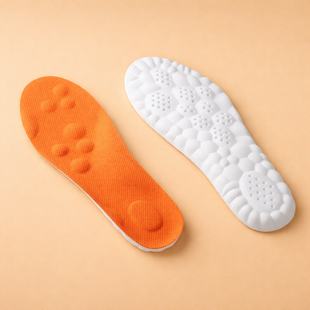 Ergonomic comfort support insoles with pressure-relief zones designed for everyday footwear stability
